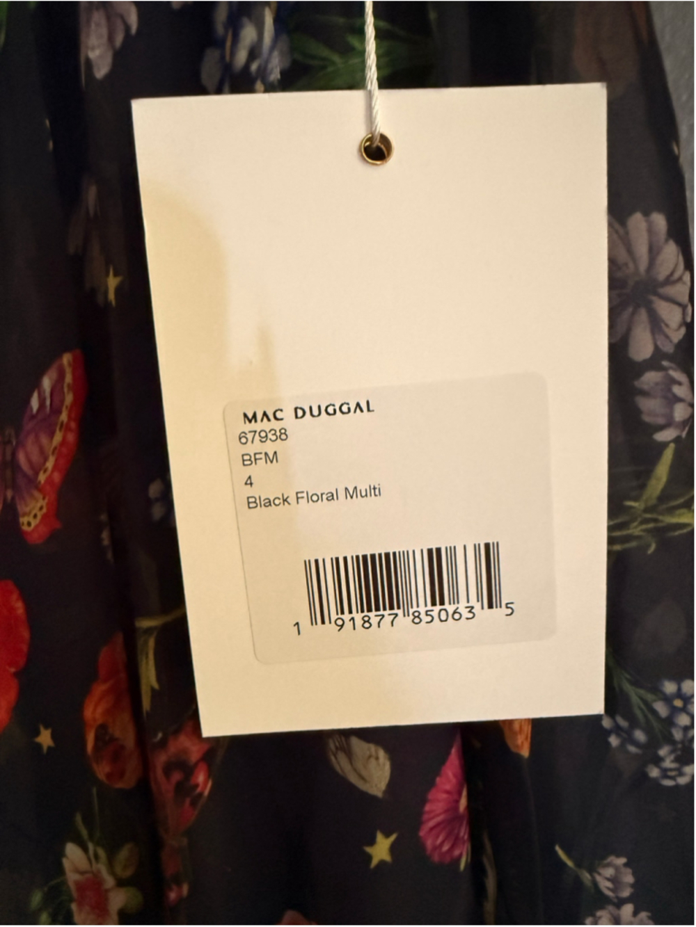 Women's Mac Duggal One Shoulder Floral Maxi Dress Navy Multicolor Sz4 - Picture 9 of 9